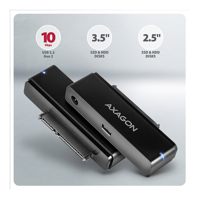 Axagon ADSA-FPX Adaptador SATA a USB-C 3.1 Negro