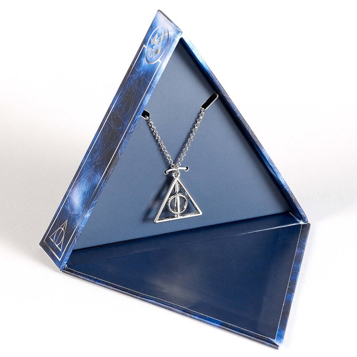 THE CARAT SHOP Colgante Reliquias de la Muerte Harry Potter con centro giratorio, collar de 60cm, aleación de zinc
