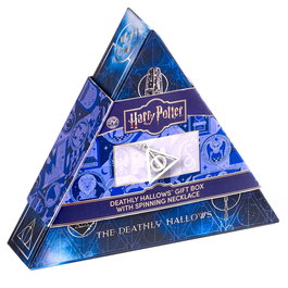 THE CARAT SHOP Colgante Reliquias de la Muerte Harry Potter con centro giratorio, collar de 60cm, aleación de zinc