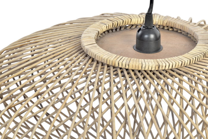 DKD Home Decor Lámpara de Techo de Bambú Natural Marrón 56x56x28 cm