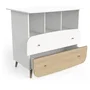 Ens. Cuna 70 x 140 Kit escalable, cómoda 2 cajones, 3 nichos y 1 cambiador, 1 armario - FIRMIANA - Blanco y madera - DEMEYERE