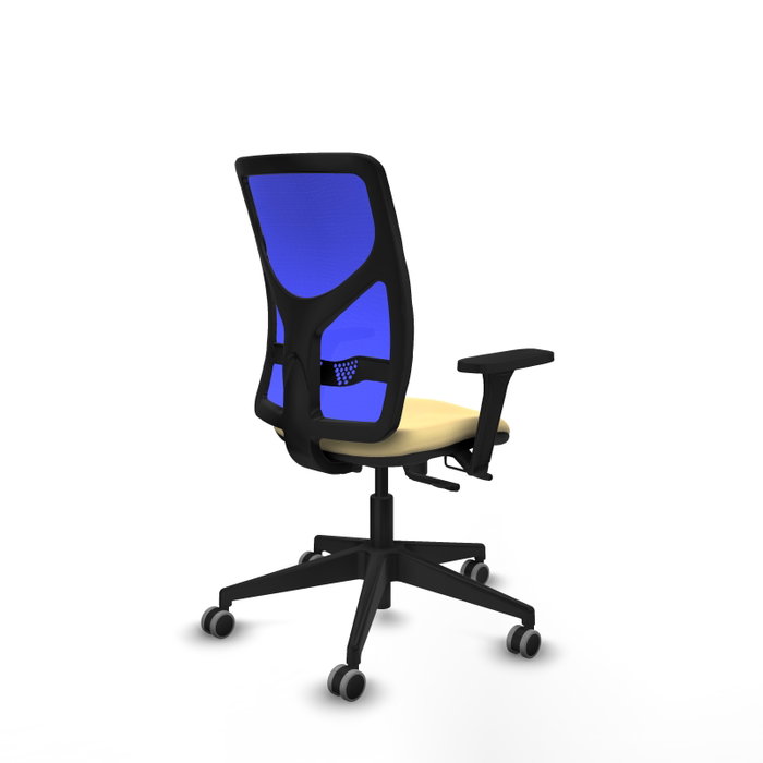 PIQUERAS Y CRESPO Silla de oficina Motilla con mecanismo Sincro/Traslack, Crema y Azul