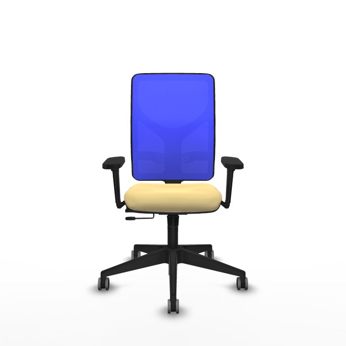 PIQUERAS Y CRESPO Silla de oficina Motilla con mecanismo Sincro/Traslack, Crema y Azul
