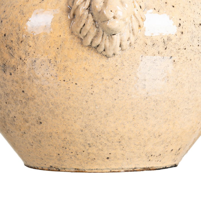 Macetero Crema Cerámica Decoración 32 X 32 X 22 cm