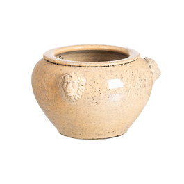 Macetero Crema Cerámica Decoración 32 X 32 X 22 cm