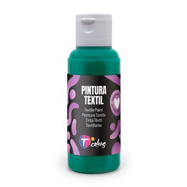 Tcolors Pintura Textil Verde Oscuro 80 ml - Alta Adherencia y Flexibilidad, Aplicable con Rodillo, Pincel o Aerógrafo, Cubre Cualquier Tono