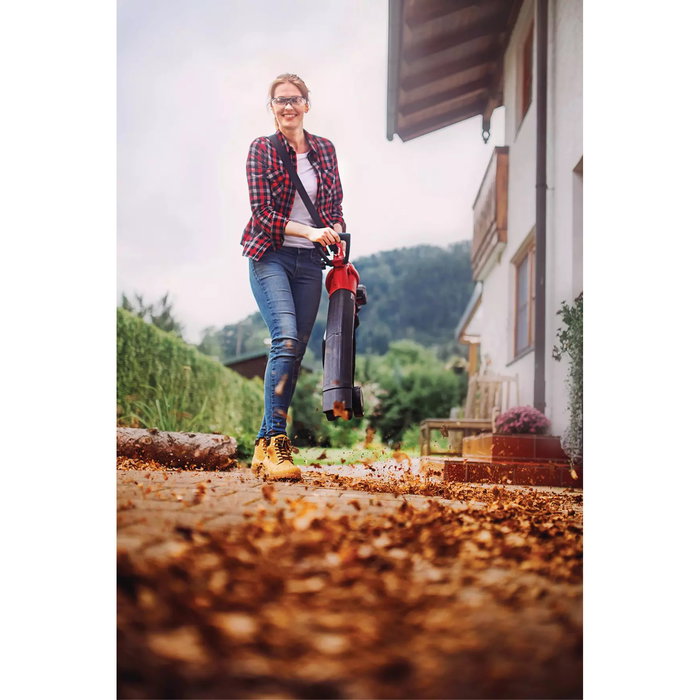 Soplador aspirador de hojas inalámbrico einhell ge-cl 36 li e-solo, 36volt (2x18v) (rojo/negro, sin batería ni cargador)