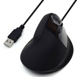 Ewent EW3157 Ratón Vertical Ergonómico Óptico USB 1800 DPI 5 Botones Negro