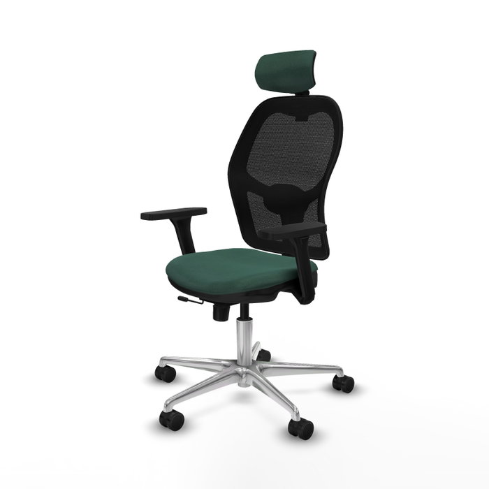 PIQUERAS Y CRESPO Silla de oficina Jorquera Verde botella/Negro con mecanismo Sincro/Traslack