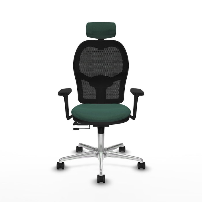 PIQUERAS Y CRESPO Silla de oficina Jorquera Verde botella/Negro con mecanismo Sincro/Traslack