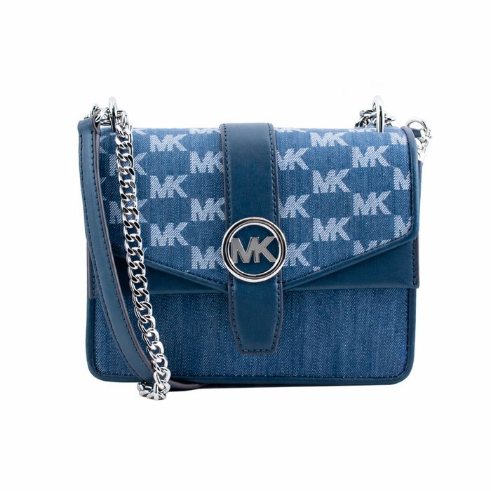 Bolso Bandolera Michael Kors GREENWICH Azul 21 x 15 x 8 cm Bolso Bandolera Michael Kors GREENWICH Azul 21 x 15 x 8 cm
