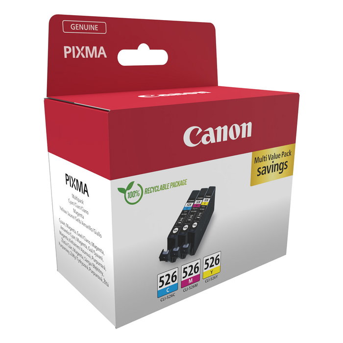 Canon CLI-526 Multipack Original Cian, Magenta y Amarillo
