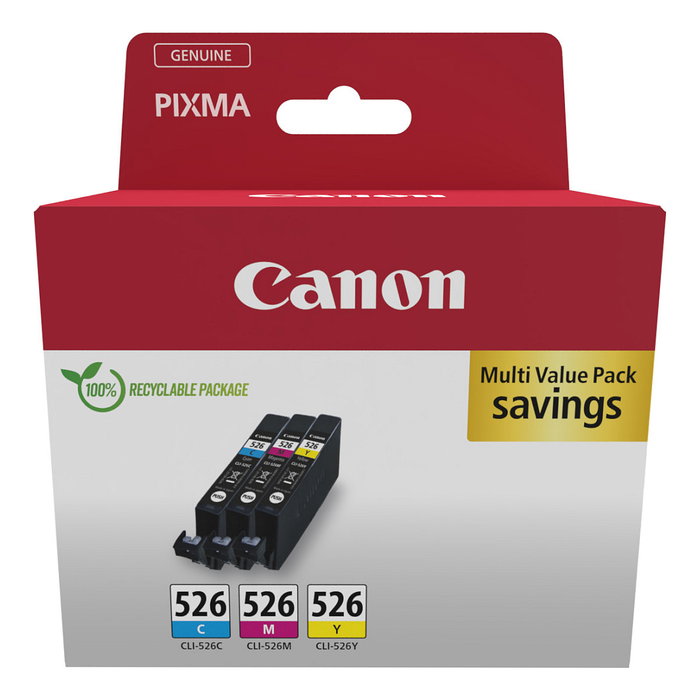 Canon CLI-526 Multipack Original Cian, Magenta y Amarillo