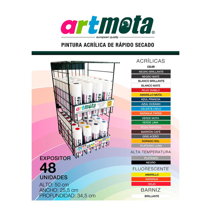 Expositor 48 sprays artmota gratis por la compra de 138 sprays art ex25 mota Expositor 48 sprays artmota gratis por la compra de 138 sprays art ex25 mota