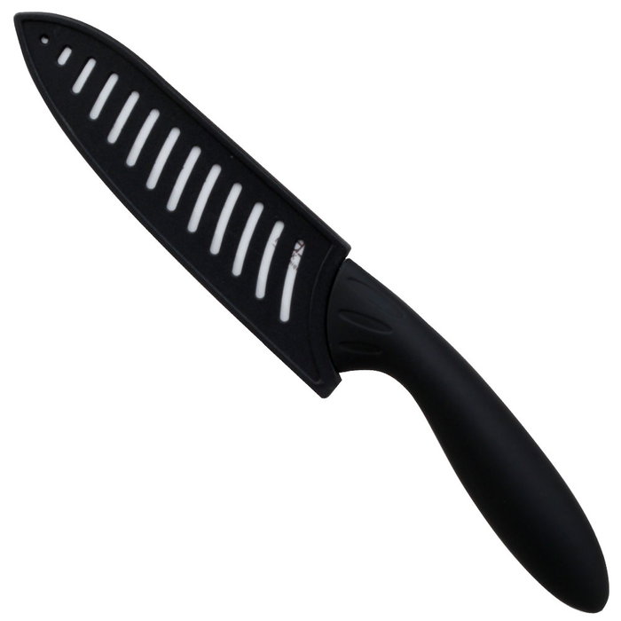 Easy Make Cuchillo Cerámico 15 cm con Funda y Mango de Tacto Suave