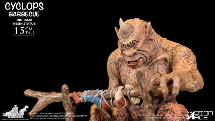 Ray Harryhausen Estatua 1/8 Cyclops Barbecue Scene 17 cm