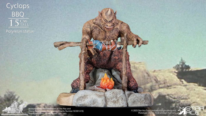 Ray Harryhausen Estatua 1/8 Cyclops Barbecue Scene 17 cm
