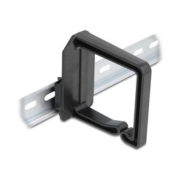 DeLOCK Estribo Guía de Cables 90770, Montaje para Riel DIN, Policarbonato Negro, 70 x 70 mm