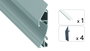 GreenIce Perfil de Aluminio KIMERA-LUND T1 Anodizado Plata con Difusor Opal y Tapones 2,02 m