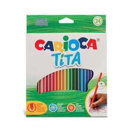 Carioca Tita Lápices de Colores Surtidos, 24 Unidades, Hexagonales