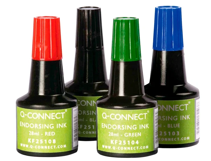 Q-connect Tinta tampon rojo bote 28 ml