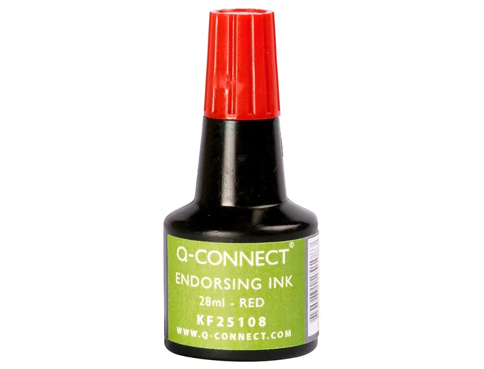 Q-connect Tinta tampon rojo bote 28 ml