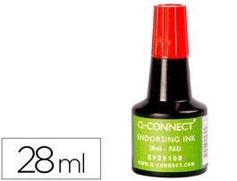 Q-connect Tinta tampon rojo bote 28 ml