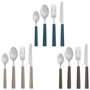 Day Cubertería 16 Piezas de Acero Inoxidable con Mango de Plástico - 4 Cuchillos, 4 Tenedores, 4 Cucharas, 4 Cucharillas - Colores Surtidos