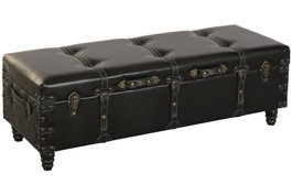 DKD Home Decor Descalzadora PU MDF Vintage Desgastado Negro