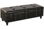 DKD Home Decor Descalzadora PU MDF Vintage Desgastado Negro