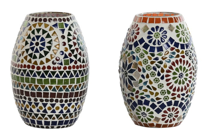 DKD Home Decor Lámpara de Sobremesa de Cristal Mosaico Multicolor DKD Home Decor Lámpara de Sobremesa de Cristal Mosaico Multicolor