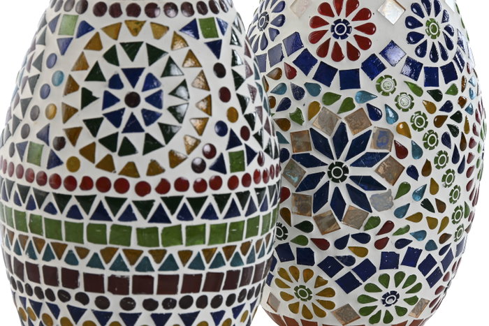 DKD Home Decor Lámpara de Sobremesa de Cristal Mosaico Multicolor DKD Home Decor Lámpara de Sobremesa de Cristal Mosaico Multicolor