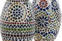 DKD Home Decor Lámpara de Sobremesa de Cristal Mosaico Multicolor