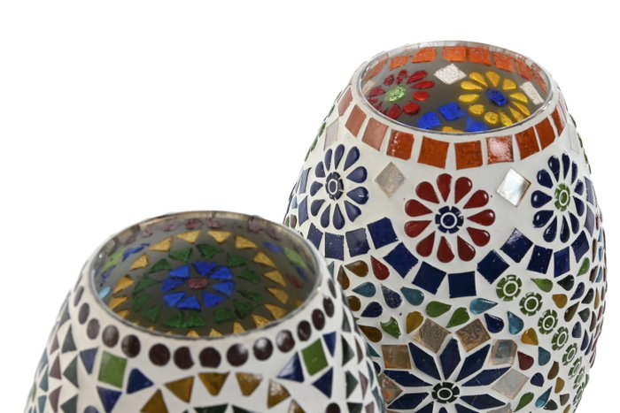 DKD Home Decor Lámpara de Sobremesa de Cristal Mosaico Multicolor DKD Home Decor Lámpara de Sobremesa de Cristal Mosaico Multicolor