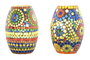DKD Home Decor Lámpara de Sobremesa de Cristal Mosaico Multicolor