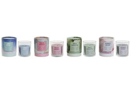 DKD Home Decor Set de 4 Velas de Cristal de Cera de Parafina, 120 g