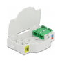 Delock Caja de conexión de fibra óptica para carril DIN 2 x SC Simplex o LC Duplex, Blanco, ABS