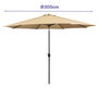 Marbueno Sombrilla Acero 8 Varillas D300 cm Polyester Marron Jardin, Piscina y Terraza 10485
