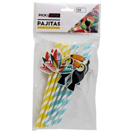 Pick and Drink Juego De 10 Pajitas 20 cm Colección Exotic Sauvage