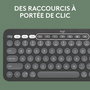 Logitech K380s Pebble Keys 2 Teclado Bluetooth Compacto y Silencioso Multi-Dispositivo, Fabricado con Plástico Reciclado, Batería de Larga Duración