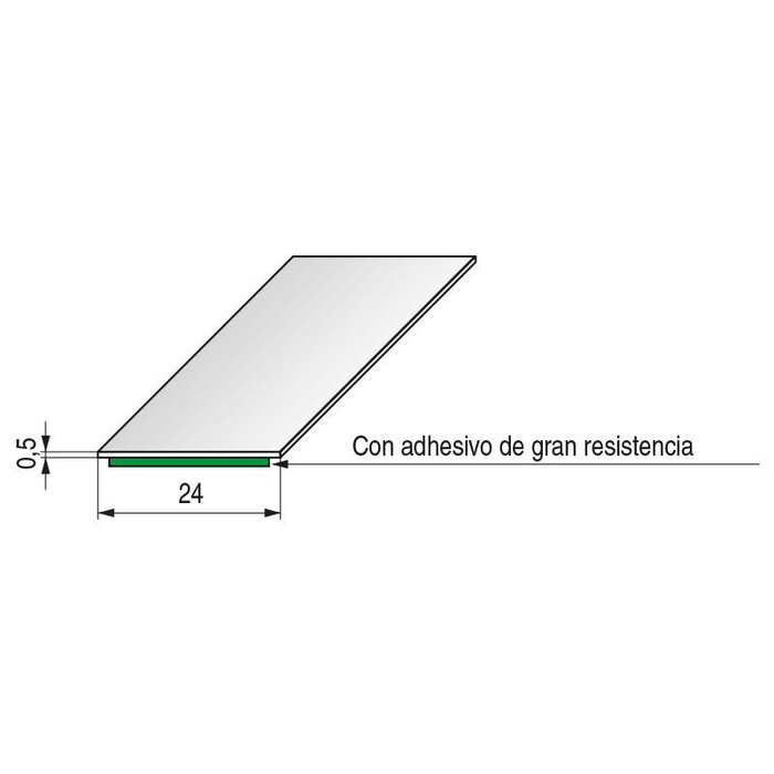 FBS Iana Perfil Embellecedor Flexible para Decoración Plata Mate Ancho 24mm Espesor 0,5mm - Pack 40 Rollos de 25m