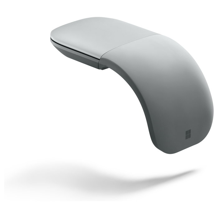 Microsoft Surface Arc Mouse, Ratón Inalámbrico Bluetooth, Tecnología BlueTrack, Ambidiestro, 1000 DPI, Gris Claro, Ideal para Viajes y Windows