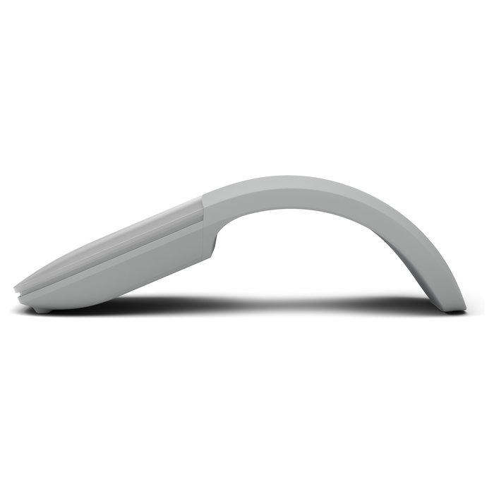 Microsoft Surface Arc Mouse, Ratón Inalámbrico Bluetooth, Tecnología BlueTrack, Ambidiestro, 1000 DPI, Gris Claro, Ideal para Viajes y Windows