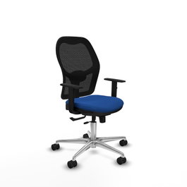 PIQUERAS Y CRESPO Silla de oficina Jorquera con mecanismo Sincro/Traslack, Azul y Negro