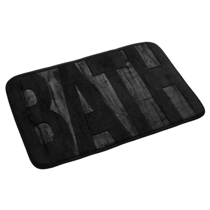 Versa Alfombra de Baño Bath Negra 40x60 cm Algodón (2 Unidades) Versa Alfombra de Baño Bath Negra 40x60 cm Algodón (2 Unidades)