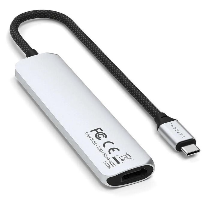 Satechi Adaptador Multi Puerto USB-C Slim 6 en 1 Plateado, 100W, 10 Gbps, 120x28x10mm