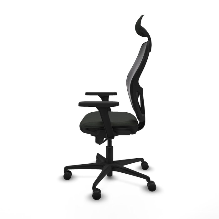PIQUERAS Y CRESPO Silla de oficina Jorquera negra con mecanismo sincro y brazos 3D