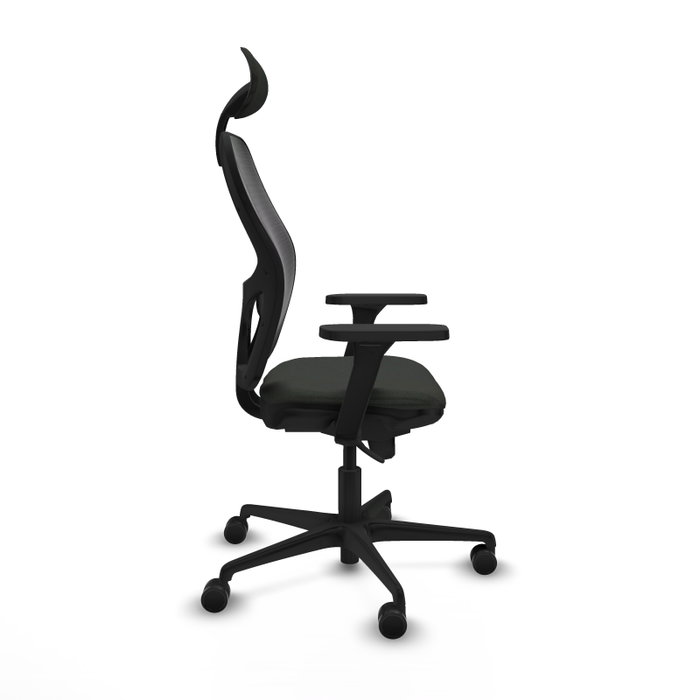 PIQUERAS Y CRESPO Silla de oficina Jorquera negra con mecanismo sincro y brazos 3D