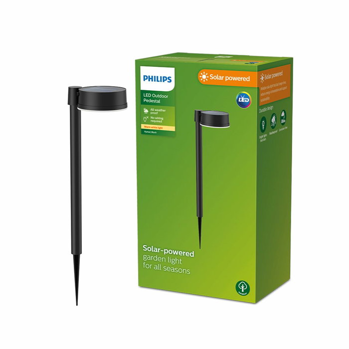 Philips Estaca Solar Vynce Redonda Negra Philips Estaca Solar Vynce Redonda Negra