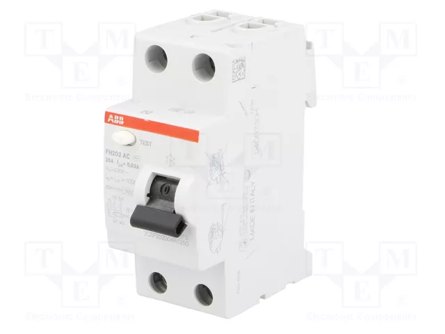ABB FH202AC-25/0.03 Interruptor Diferencial 25A 30mA 2 Polos ABB FH202AC-25/0.03 Interruptor Diferencial 25A 30mA 2 Polos